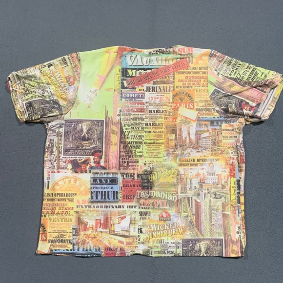 CJ Banks Womens 1X Newspaper Print V-Neck Short Sleeve Graphic Tee Multicolor - Picture 6 of 6